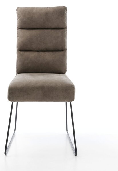 DELIFE Étkezőszék Pela-Flex mikroszálas taupe vintage fekete vékony lábazat zsákrugós