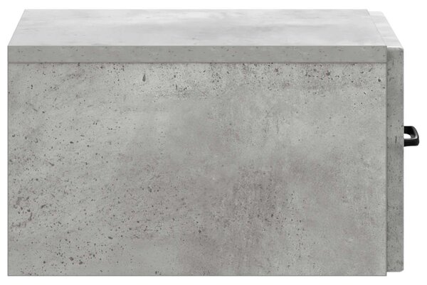 Fali oldaltábla Betonszürke 59 x 34,5 x 17 cm Szerelt Fa