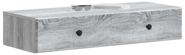 Fali oldaltábla Szürke Sonoma 87,5 x 34,5 x 17 cm Szerelt Fa