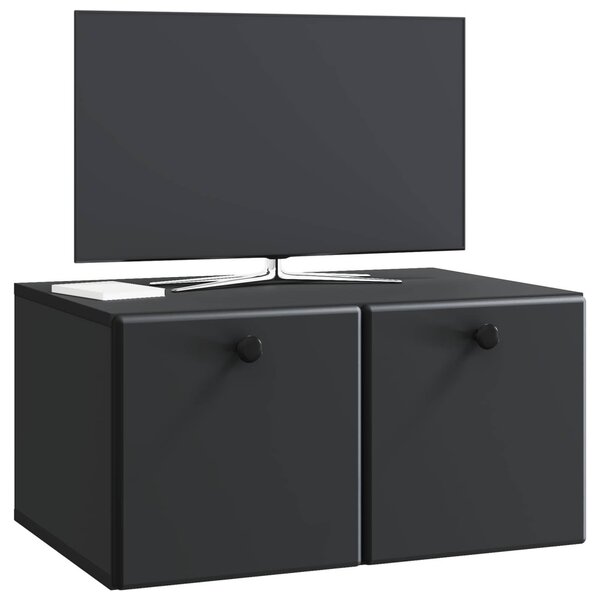 Fali TV szekrény 59,5 x 41 x 30 cm Fekete Szerelt Fa