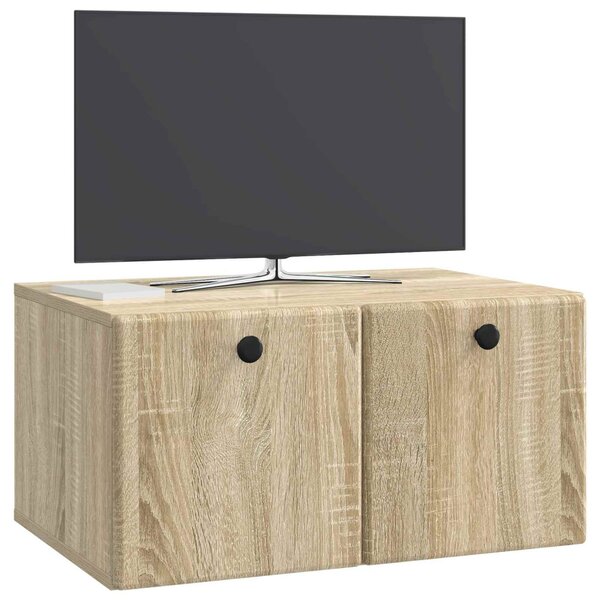 Fali TV szekrény 59,5 x 41 x 30 cm Sonoma Tölgy Szerelt Fa