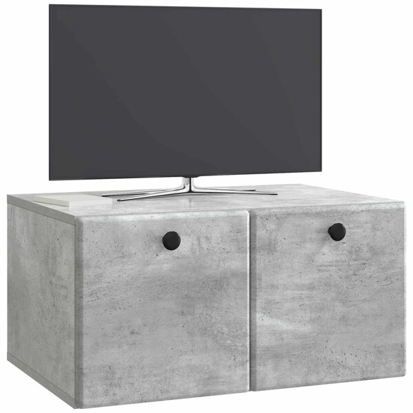 Fali TV szekrény 59,5 x 41 x 30 cm Betonszürke Szerelt Fa
