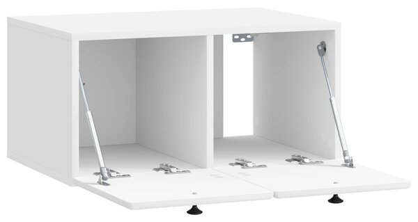 Fali TV szekrény 59,5 x 41 x 30 cm Magasfényű Fehér Szerelt Fa