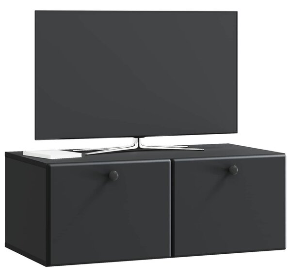 Fali TV szekrény 78,5 x 41 x 30 cm Fekete Szerelt Fa