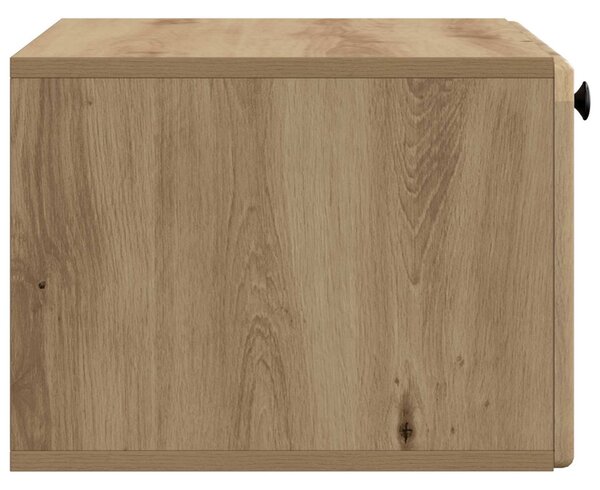 Fali TV szekrény 59,5 x 41 x 30 cm Kézműves Tölgy Szerelt Fa