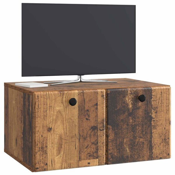 Fali TV szekrény 59,5 x 41 x 30 cm Antik Fa Szerelt Fa