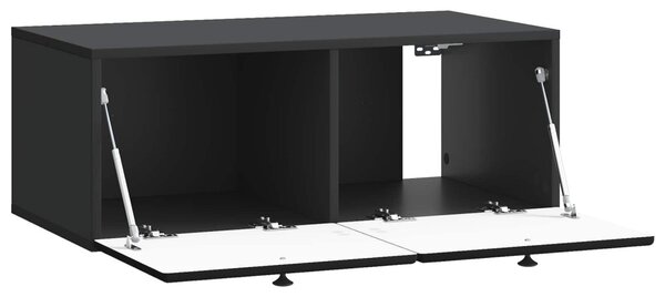 Fali TV szekrény 78,5 x 41 x 30 cm Fekete Szerelt Fa