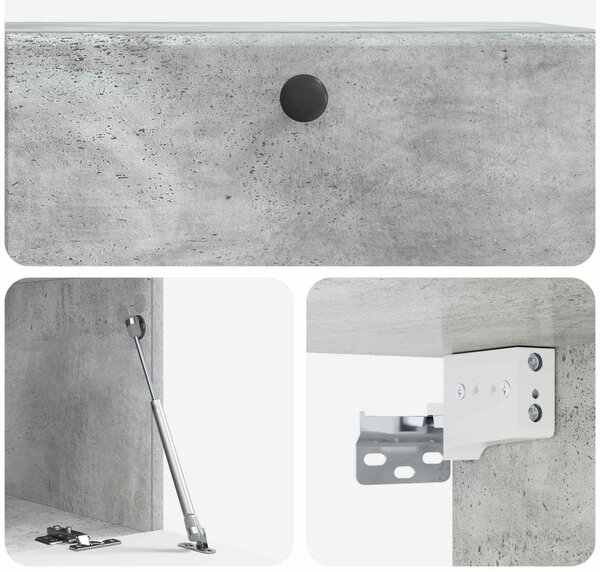 Fali TV szekrény 78,5 x 41 x 30 cm Betonszürke Szerelt Fa