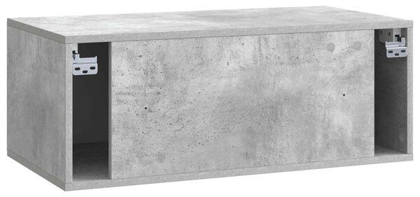 Fali TV szekrény 78,5 x 41 x 30 cm Betonszürke Szerelt Fa
