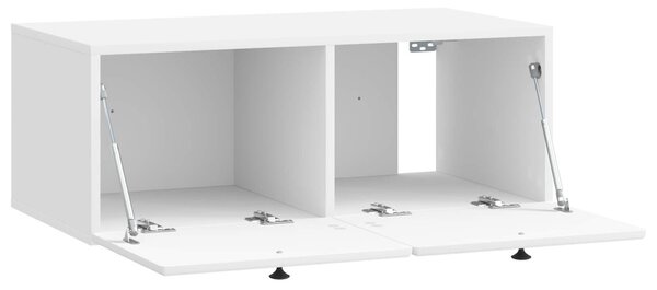 Fali TV szekrény 78,5 x 41 x 30 cm Magasfényű Fehér Szerelt Fa