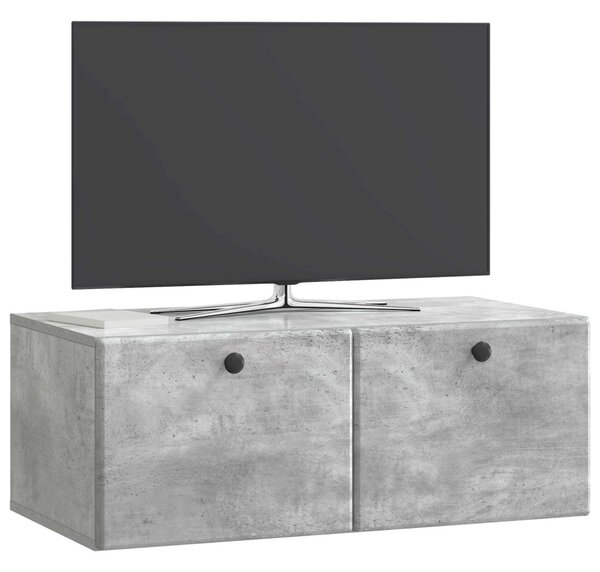 Fali TV szekrény 78,5 x 41 x 30 cm Betonszürke Szerelt Fa