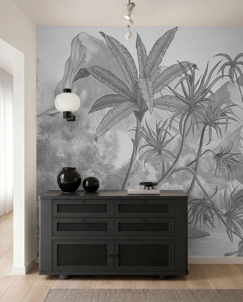 Fotótapéta Fekete-fehér trópusok, Fotótapéta erdő, Fotótapéta erdő dzsungel, u59039d1 : Uwalls.hu