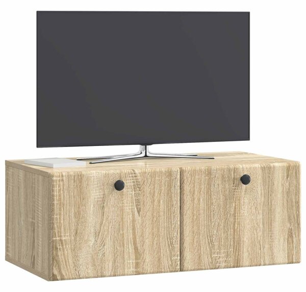 Fali TV szekrény 78,5 x 41 x 30 cm Sonoma Tölgy Szerelt Fa