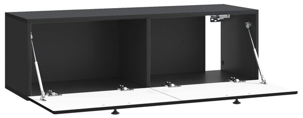 Fali TV szekrény 98 x 41 x 30 cm Fekete Szerelt Fa