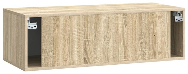Fali TV szekrény 98 x 41 x 30 cm Sonoma Tölgy Szerelt Fa