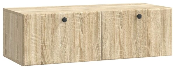 Fali TV szekrény 98 x 41 x 30 cm Sonoma Tölgy Szerelt Fa