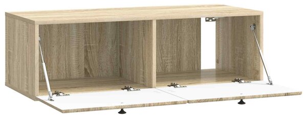 Fali TV szekrény 98 x 41 x 30 cm Sonoma Tölgy Szerelt Fa