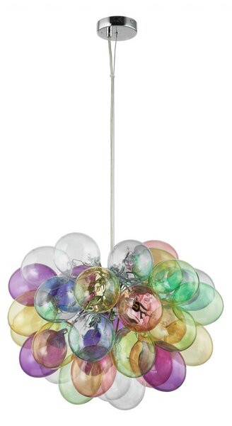 Függőlámpa Lucande, Diborah, dimmable, Többszínű, Nappali, Üveg, Dizájn