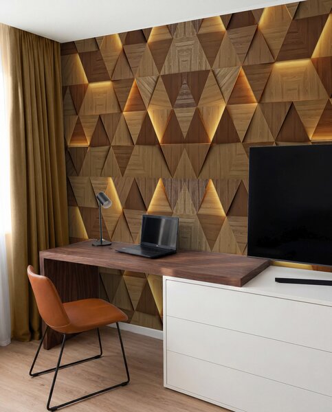 Fotótapéta Klasszikus fa háromszögek 3D megvilágítással, 3d fotótapéta, Fotótapéta 3d geometriai alakzatok, u99280 : Uwalls.hu