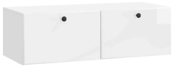 Fali TV szekrény 98 x 41 x 30 cm Magasfényű Fehér Szerelt Fa