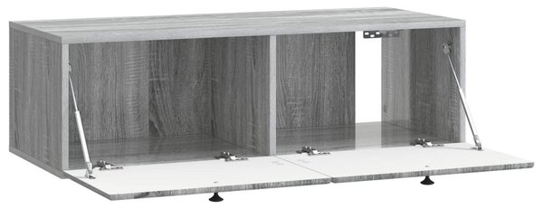 Fali TV szekrény 98 x 41 x 30 cm Szürke Sonoma Szerelt Fa