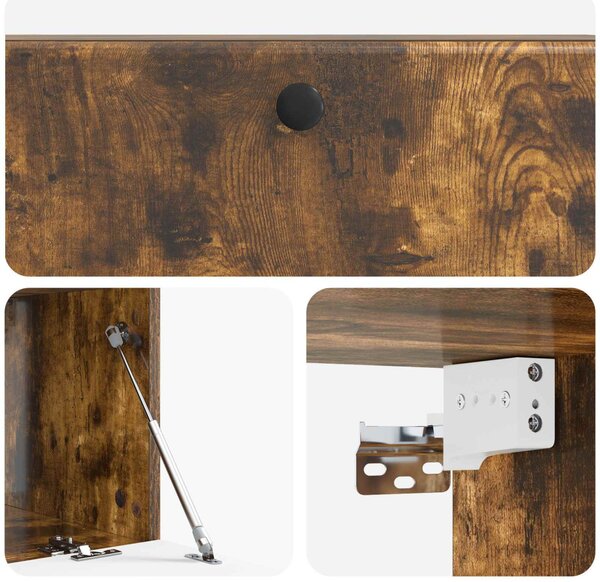 Fali TV szekrény 98 x 41 x 30 cm Füstös Tölgy Szerelt Fa