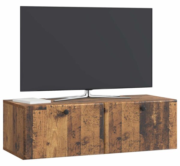 Fali TV szekrény 98 x 41 x 30 cm Antik Fa Szerelt Fa