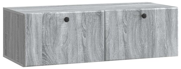 Fali TV szekrény 98 x 41 x 30 cm Szürke Sonoma Szerelt Fa