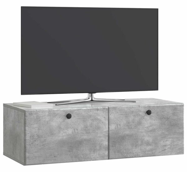 Fali TV szekrény 98 x 41 x 30 cm Betonszürke Szerelt Fa