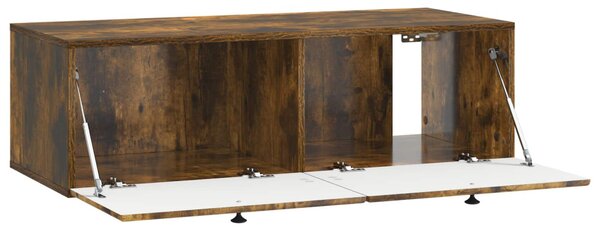 Fali TV szekrény 98 x 41 x 30 cm Füstös Tölgy Szerelt Fa