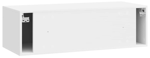 Fali TV szekrény 98 x 41 x 30 cm Magasfényű Fehér Szerelt Fa
