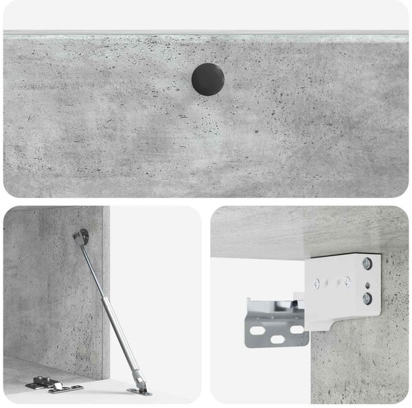 Fali TV szekrény 98 x 41 x 30 cm Betonszürke Szerelt Fa