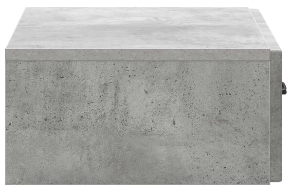 Fali oldaltábla Betonszürke 59 x 34,5 x 17 cm Szerelt Fa