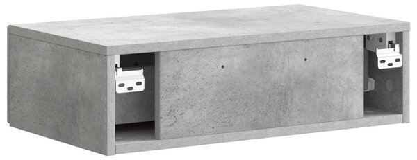 Fali oldaltábla Betonszürke 59 x 34,5 x 17 cm Szerelt Fa