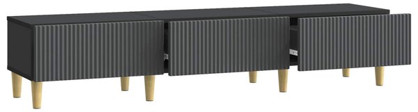 TV szekrény fiókkal Fekete 147 x 34,5 x 30 cm Szerelt Fa