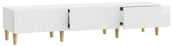TV szekrény Magasfényű Fehér 147 x 34,5 x 30 cm Szerelt Fa