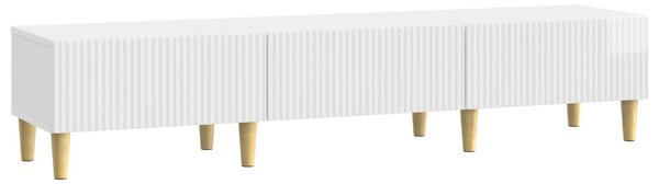 TV szekrény Magasfényű Fehér 147 x 34,5 x 30 cm Szerelt Fa