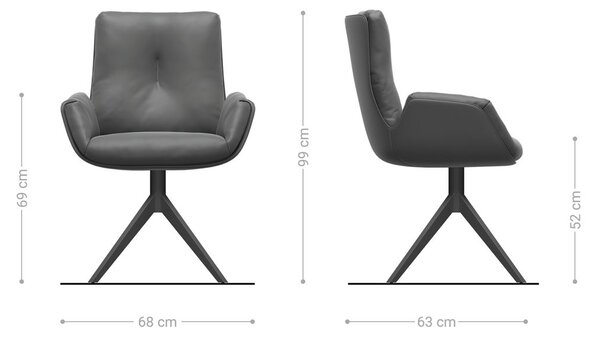 DELIFE Étkezőszék Clea-Flex bouclé puha sötét bézs kereszt láb széles titán színű hatás 360° forgatható billenő funkció
