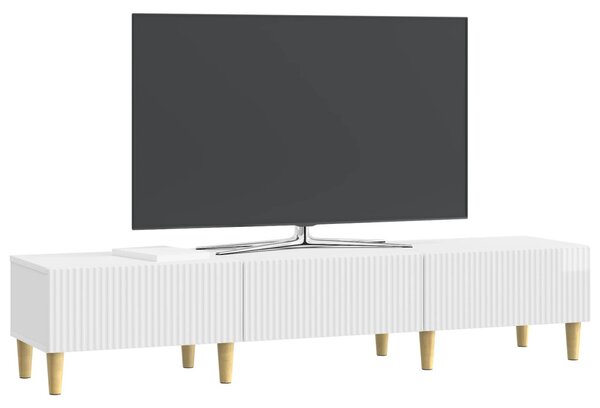 TV szekrény Magasfényű Fehér 147 x 34,5 x 30 cm Szerelt Fa