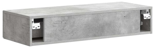 Fali oldaltábla Betonszürke 87,5 x 34,5 x 17 cm Szerelt Fa