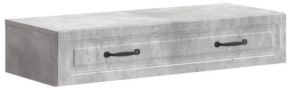 Fali oldaltábla Betonszürke 87,5 x 34,5 x 17 cm Szerelt Fa
