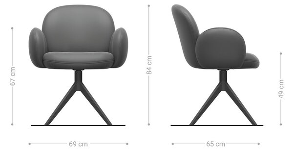 DELIFE Étkezőszék Nube-Flex karfás bouclé puha bézs kereszt láb széles rozsdamentes acél 360° forgatható zsákrugós