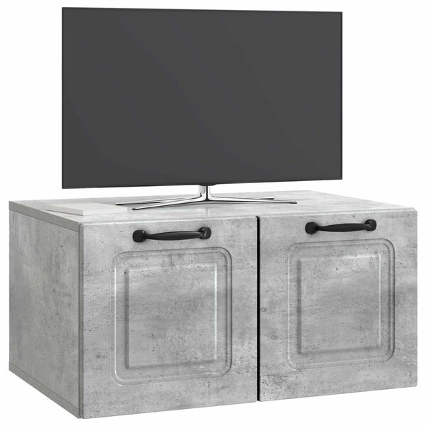Fali TV szekrény Betonszürke 59,5 x 41 x 30 cm Szerelt Fa