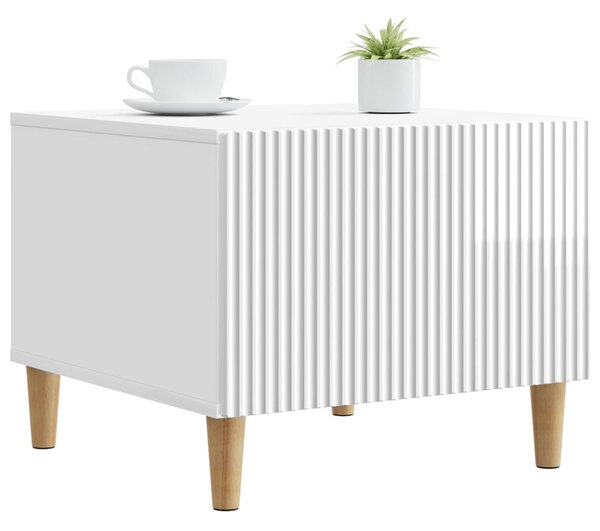 Dohányzóasztal Magasfényű Fehér 49 x 50 x 40 cm Szerelt Fa