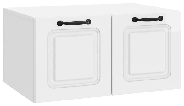 Fali TV szekrény Magasfényű Fehér 59,5 x 41 x 30 cm Szerelt Fa