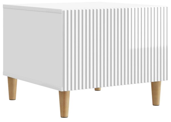 Dohányzóasztal Magasfényű Fehér 49 x 50 x 40 cm Szerelt Fa