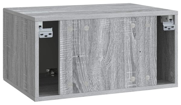 Fali TV szekrény Szürke Sonoma 59,5 x 41 x 30 cm Szerelt Fa