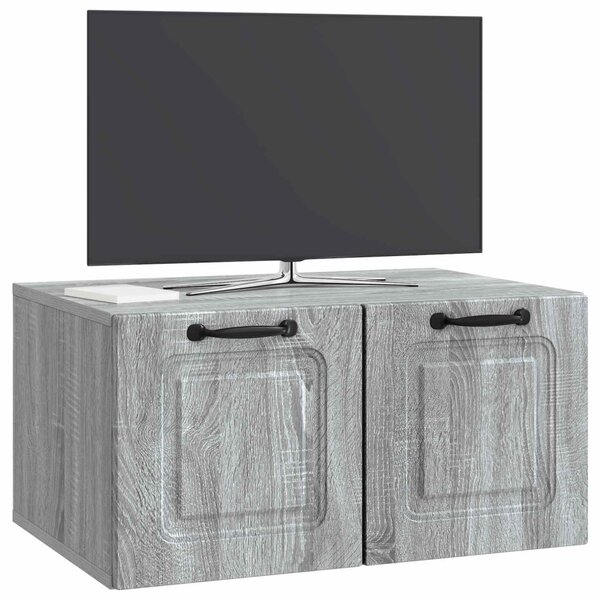 Fali TV szekrény Szürke Sonoma 59,5 x 41 x 30 cm Szerelt Fa