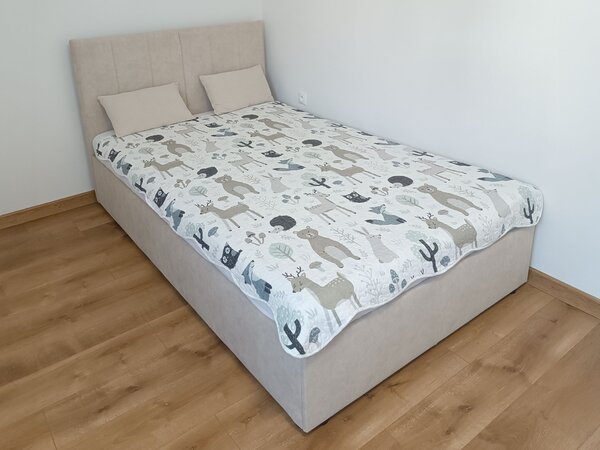 MOSSA kárpitozott ágy ágyneműtartóval 120x200 - kasmír