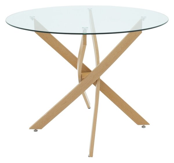 Set masa si scaune dining, 5 buc, Julita Antoro, Transparent, 80x80x75 cm